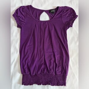 B.Wear Byer California Purple Short Sleeve Top Size Small